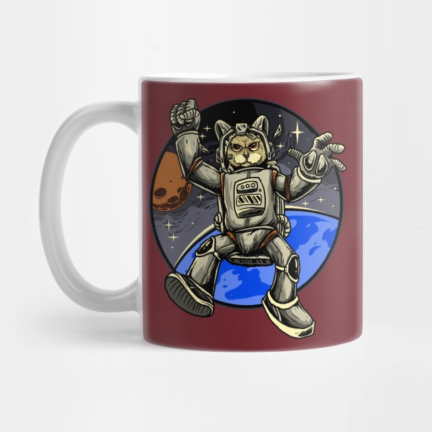 cat astronaut in space by Mako Design 